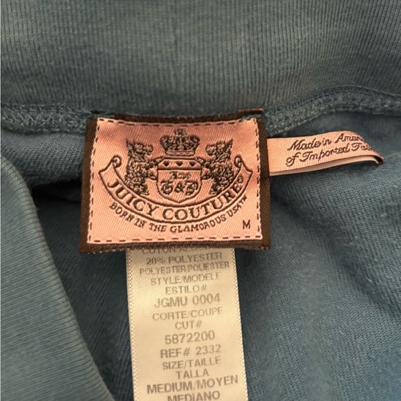 Juicy Couture dark teal wide-leg velour track pants - Picture 5 of 6